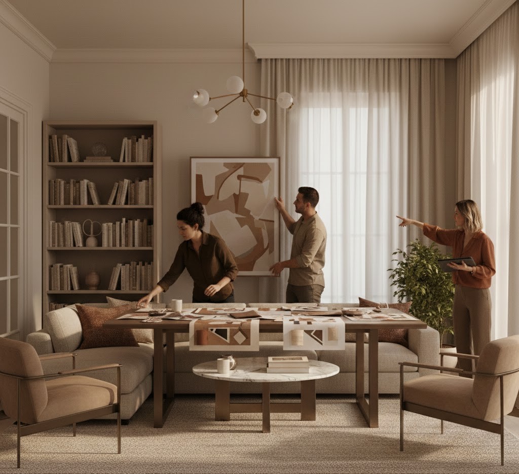 Interior styling team at work